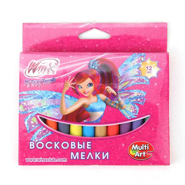 Набор восковых мелков «Winx», 12 цветов Набор восковых мелков «Winx», 12 цветовМелки<br>Набор восковых мелков «Winx», 12 цветов<br>