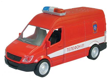 Металлическая охранная пожарная машинка Germany Panel Van, масштаб 1:34 