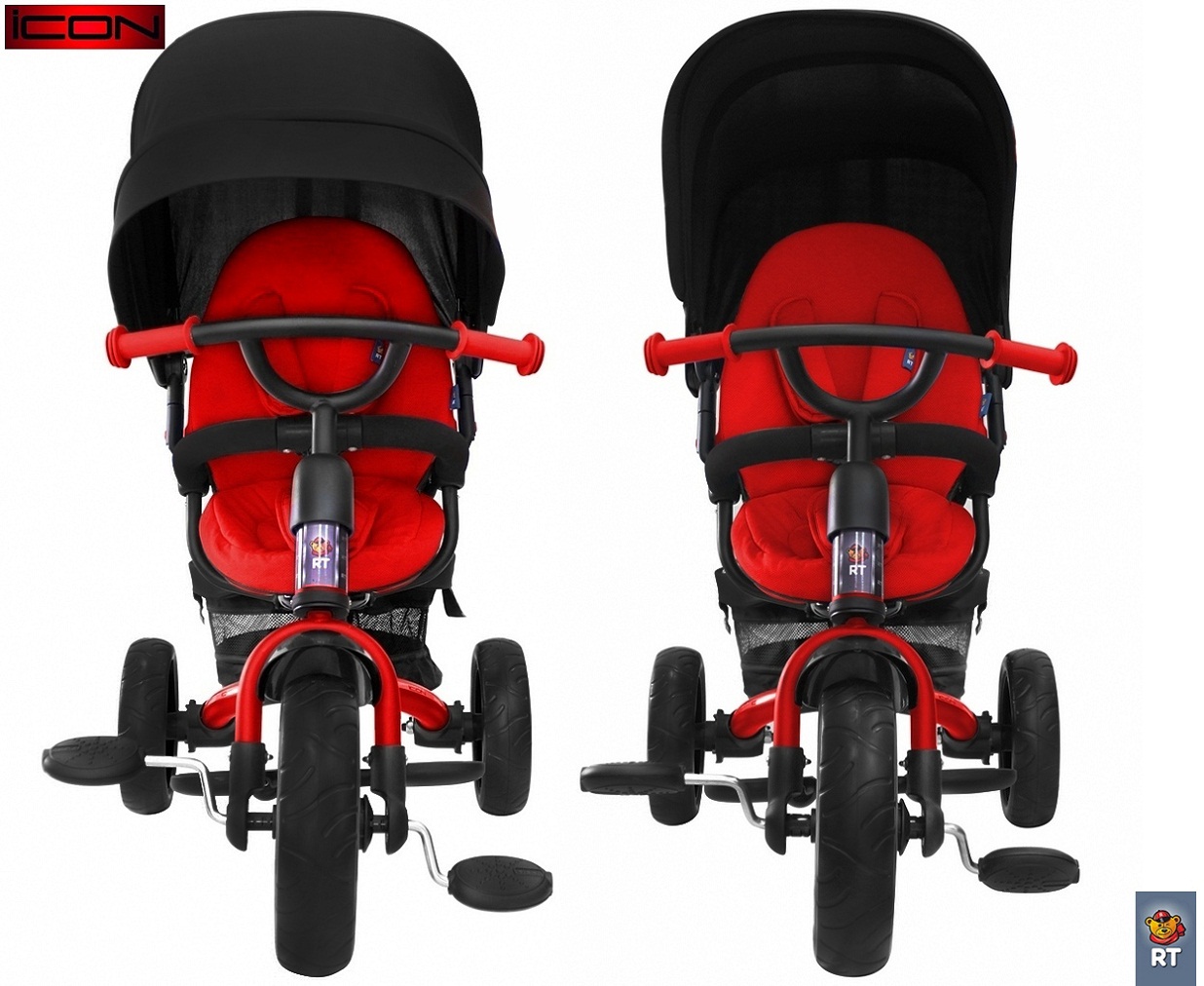 3-х колёсный велосипед RT Icon evoque New Stroller by Natali Prigaro EVA Black brilliant, красный  