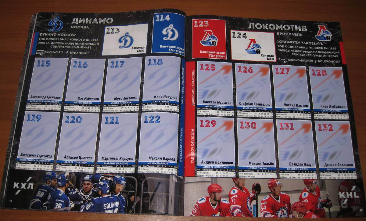 Альбом Panini - Хоккей НХЛ 2016-17", 15 наклеек в комплекте  