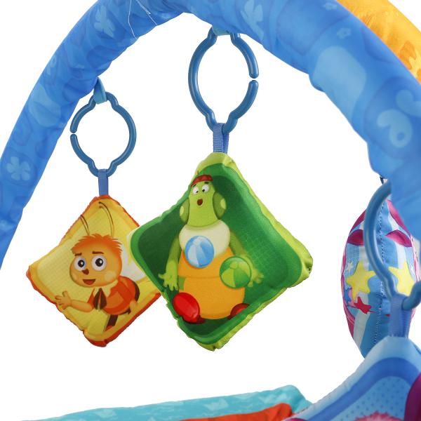 Коврик детский - Лунтик, с мягкими игрушками на подвеске  