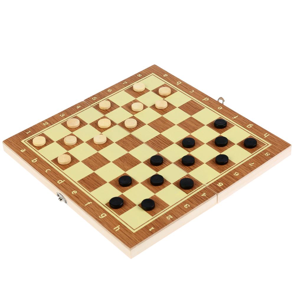 Шахматы деревянные с пластиковыми фигурами 2 в 1 – Шахматы и шашки  