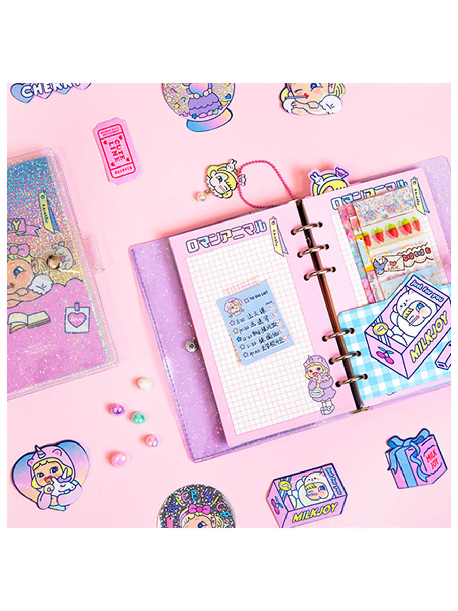Планер My Diary Rainbow со сменными блоками в розовой обложке, формат А6  