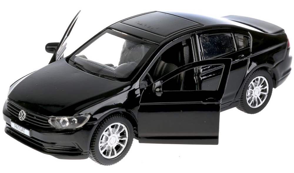 Металлическая инерционная машина - VW Passat, 12 см, открываются двери, черный  