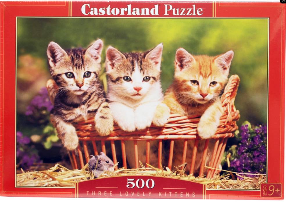 Пазл Castorland 500 деталей, Три котенка Пазл Castorland 500 деталей, Три котенкаПазлы<br>Пазл Castorland 500 деталей, Три котенка<br>