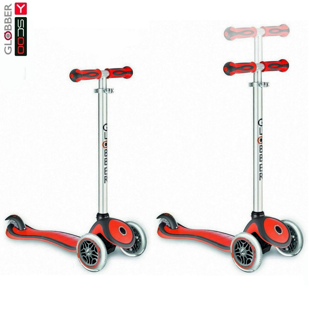Самокат Y-Scoo RT Globber My Free New Technology с блокировкой колес, красный Самокат Y-Scoo RT Globber My Free New Technology с блокировкой колес, красныйТрехколесные самокаты<br>Самокат Y-Scoo RT Globber My Free New Technology с блокировкой колес, красный<br>