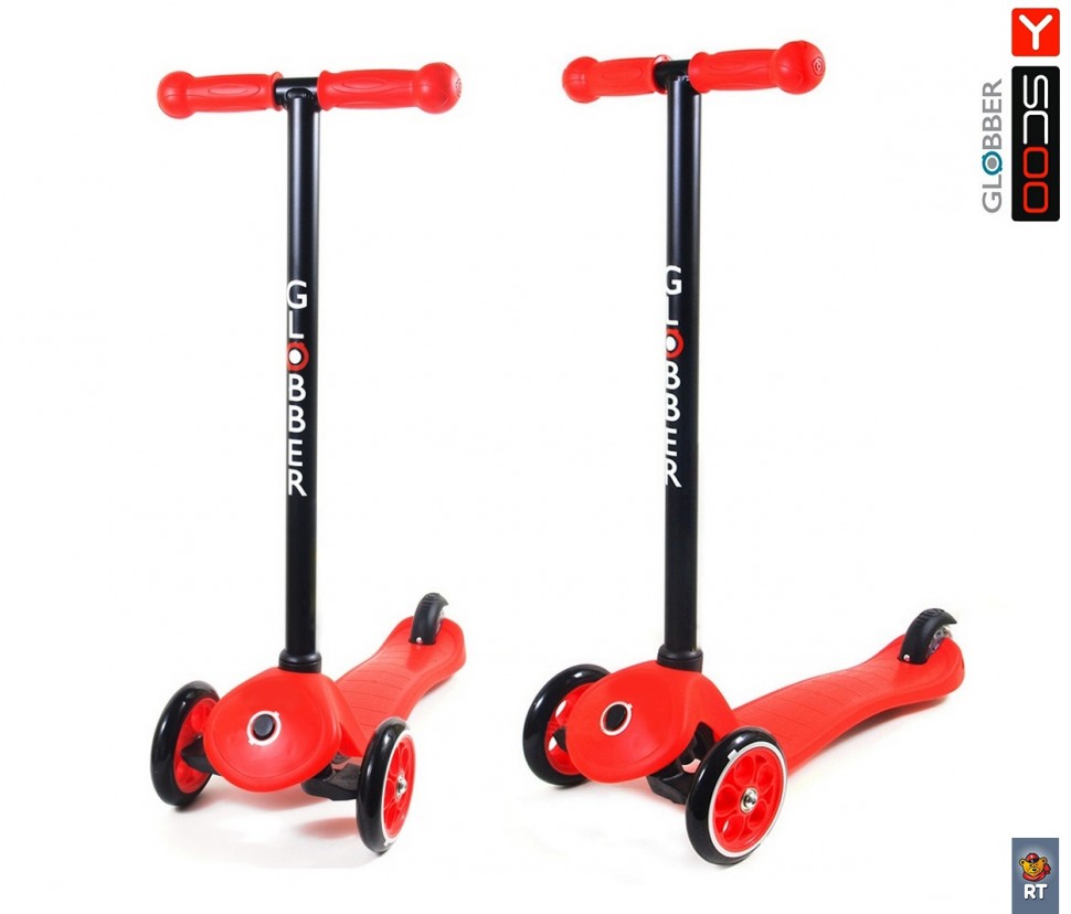 Самокат RT Globber My free FIXED, красный, с блокировкой колес