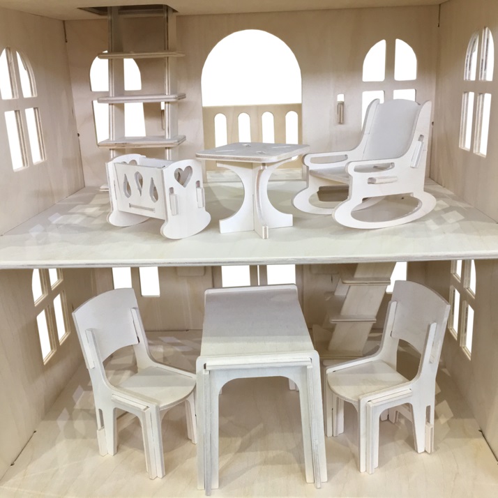 Кукольный домик Арина с мебелью, 12 предметов  