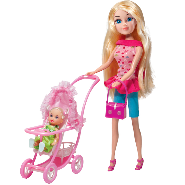 Кукла Мария, 29 см., на прогулке с малышом  