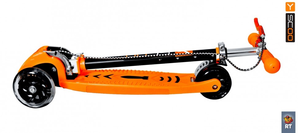 Самокат-трансформер Maxi City RT Shine Gagarin с ручным тормозом, оранжевый  