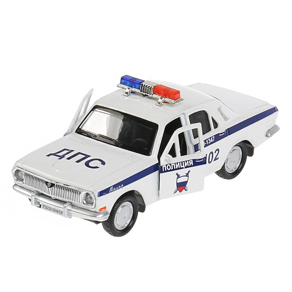 Модель автомобиля Газ 2101 – Волга полиция, инерционная, белый, 12 см, свет и звук  