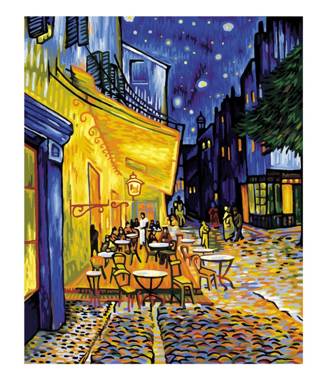 Раскраска по номерам - Ночное кафе, художник Ван Гог, 40 х 50 см  