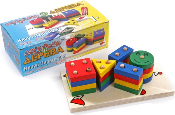 Детская развивающая игрушка "Пирамидка - Клоун"    