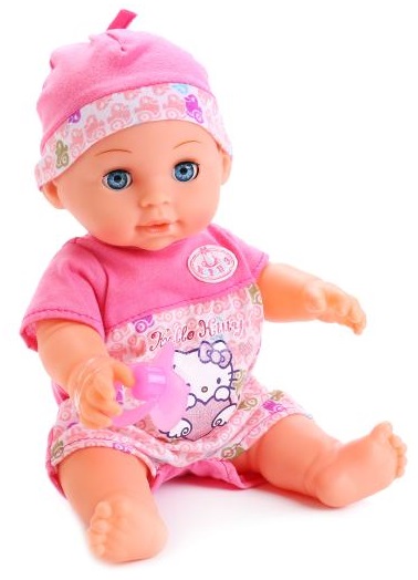 Пупс Hello Kitty – Карапуз с аксессуарами, 30 см, 3 функции, пьет и писает Пупс Hello Kitty – Карапуз с аксессуарами, 30 см, 3 функции, пьет и писаетКуклы Карапуз<br>Пупс Hello Kitty – Карапуз с аксессуарами, 30 см, 3 функции, пьет и писает<br>