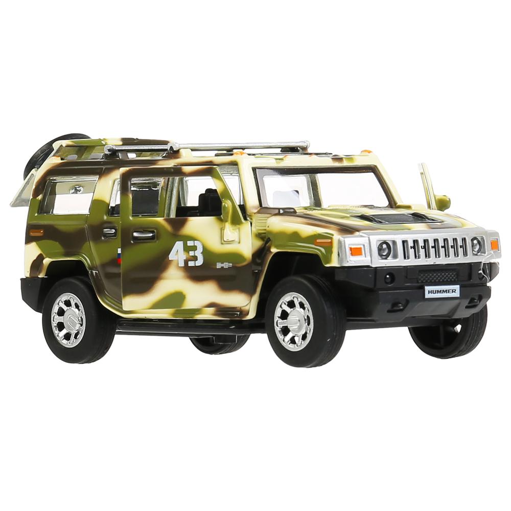 Машина Hummer H2, камуфляж, 12 см, свет-звук, инерционный механизм, цвет зеленый  