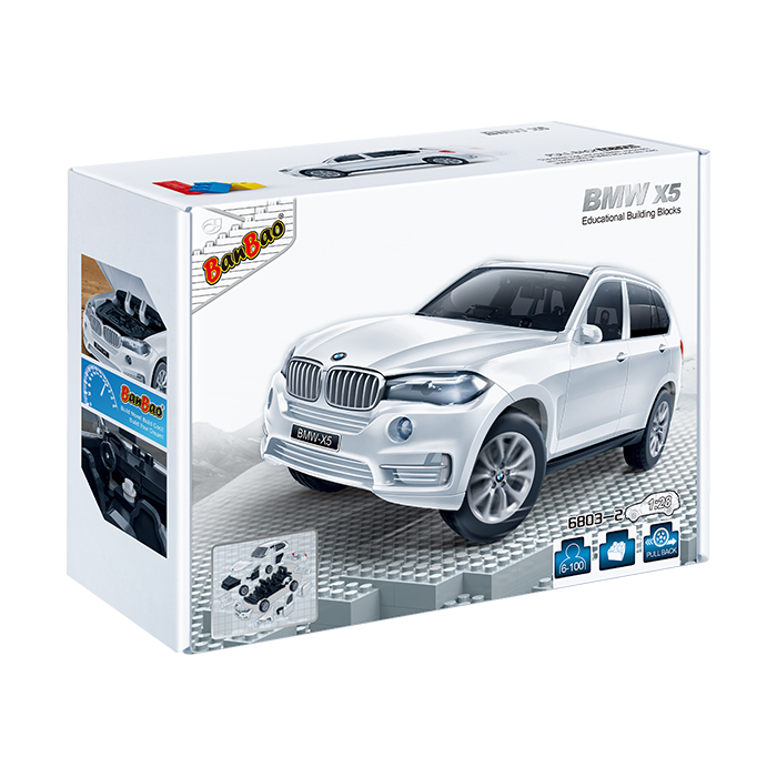 Конструктор - Машина BMW X5, белый цвет, масштаб 1:28 Конструктор - Машина BMW X5, белый цвет, масштаб 1:28Конструкторы BANBAO<br>Конструктор - Машина BMW X5, белый цвет, масштаб 1:28<br>