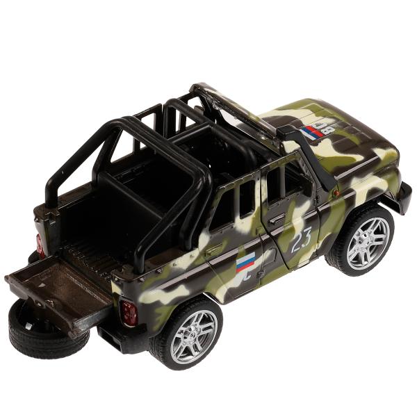 Машина УАЗ Hunter военная 11,5 см свет-звук двери и багажник открываются инерционная металлическая камуфляж  