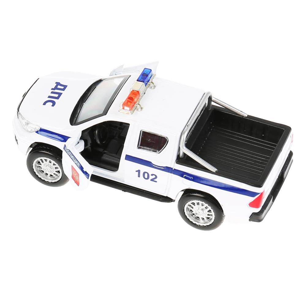 Машина металл Toyota Hilux Полиция, 12 см, открываются двери, инерция, белая  