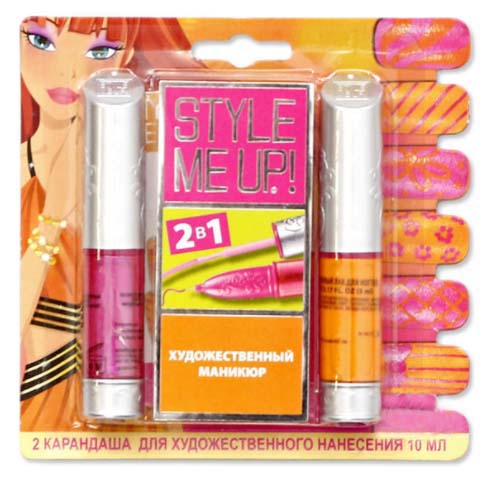 Набор Style Me Up - Художественный маникюр 2 в 1, оранжевый/розовый Набор Style Me Up - Художественный маникюр 2 в 1, оранжевый/розовыйЮная модница, салон красоты<br>Набор Style Me Up - Художественный маникюр 2 в 1, оранжевый/розовый<br>