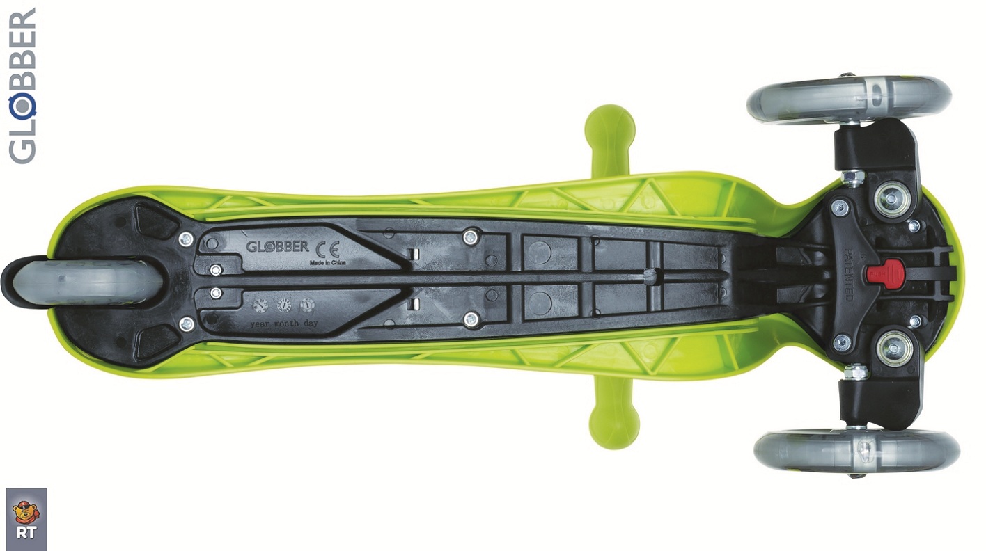 Самокат Globber Evo 4 in 1 Plus c подножками, с 3 светящимися колесами Green   