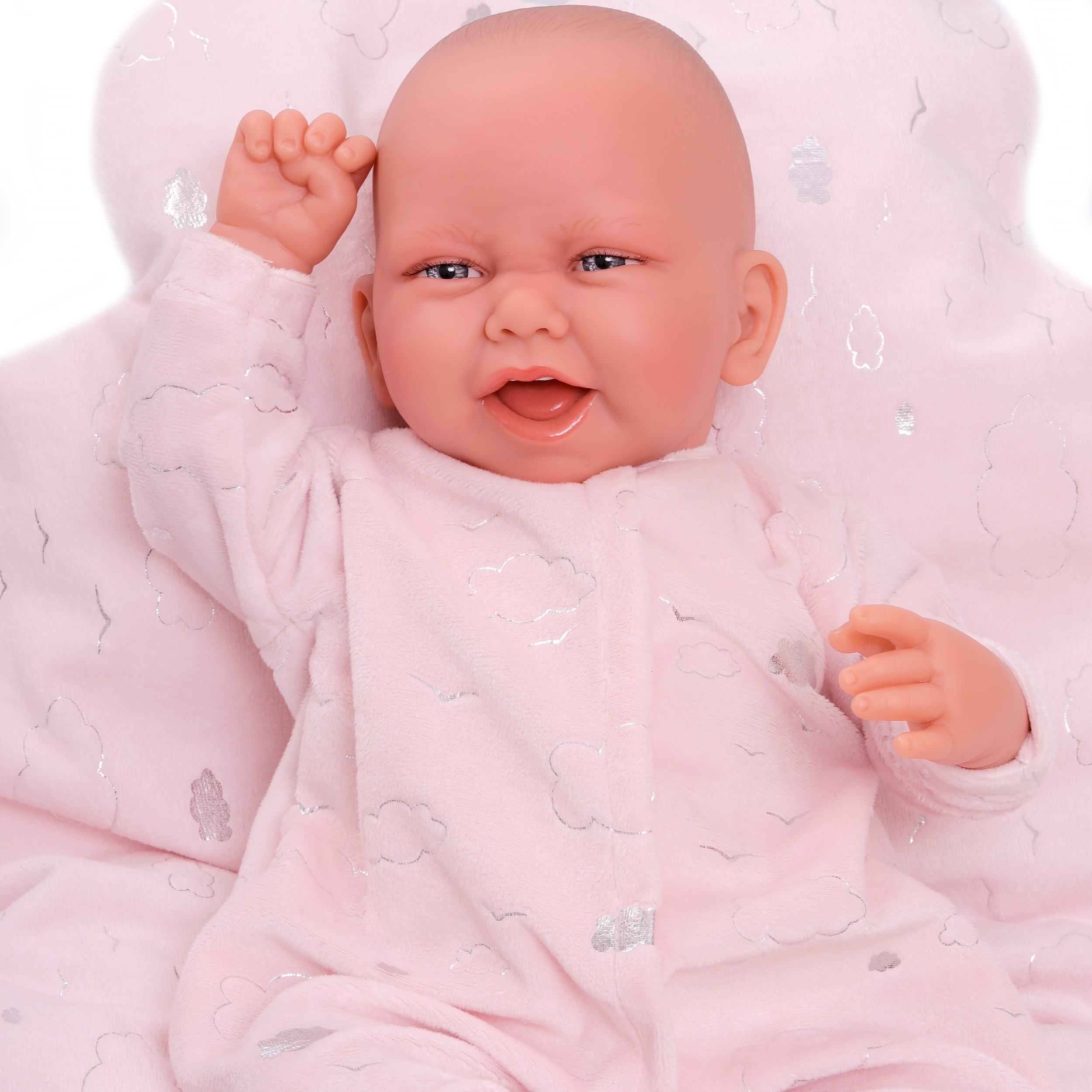 Кукла-младенец Паула в розовом 40 см мягконабивная  