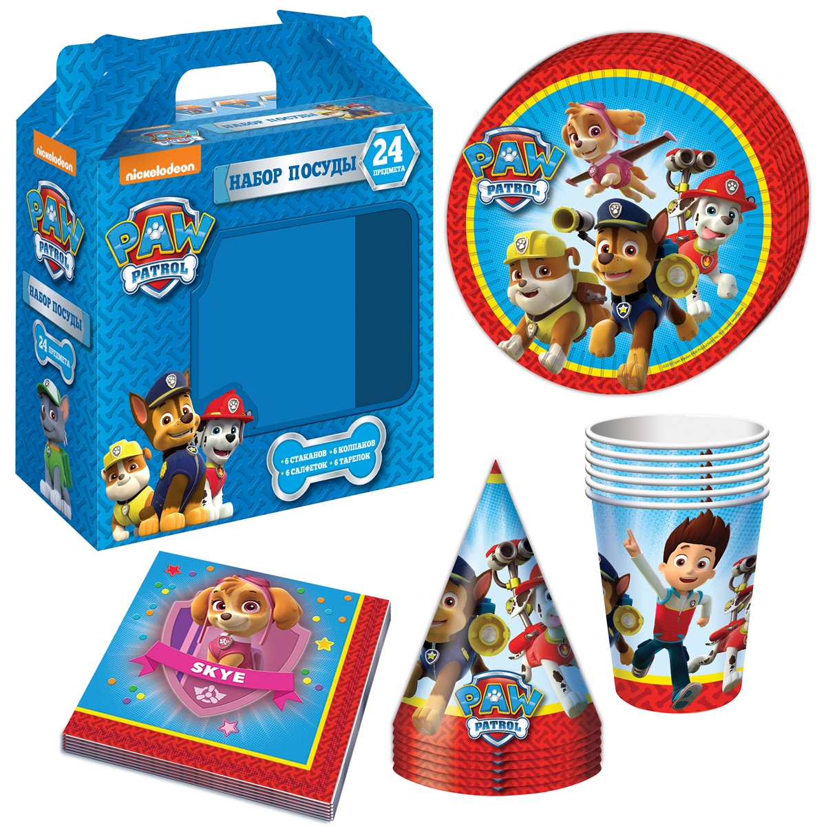 Подарочный набор посуды PAW Patrol, 24 предмета - Щенячий патруль Подарочный набор посуды PAW Patrol, 24 предмета - Щенячий патрульЩенячий патруль<br>Подарочный набор посуды PAW Patrol, 24 предмета - Щенячий патруль<br>