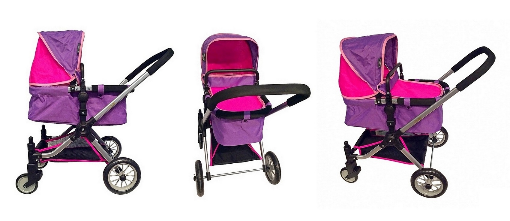 Кукольная коляска, цвет фиолетовый и фуксия  