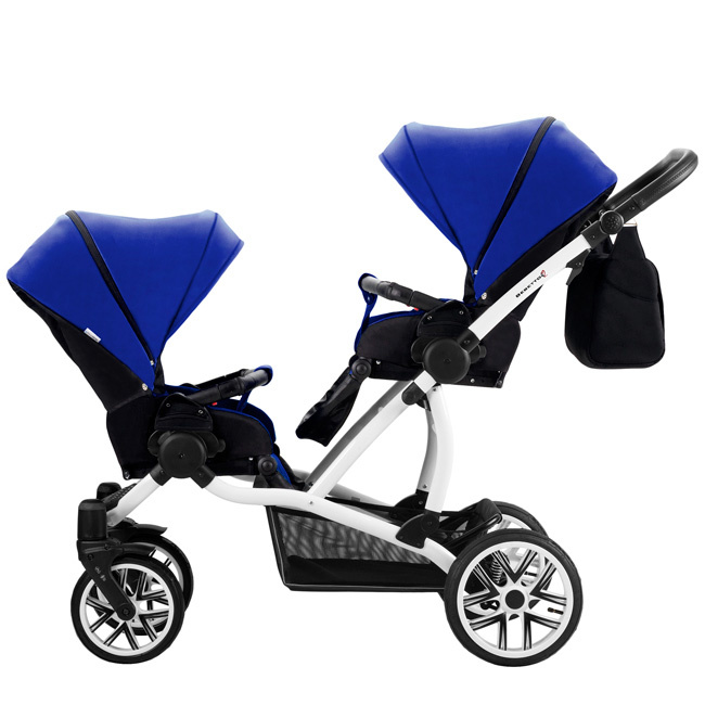 Детская прогулочная коляска для двойни – Bebetto 42 Sport, шасси белая/BIA SON199  