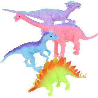 Набор из 4 фигурок Динозавры, разные цвета  