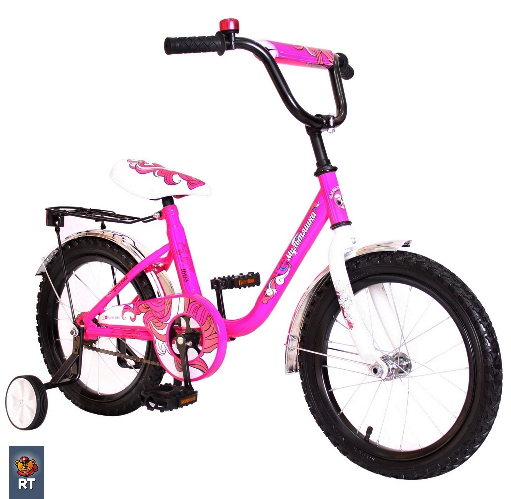Двухколесный велосипед Мультяшка, диаметр колес 14 дюймов, розовый  