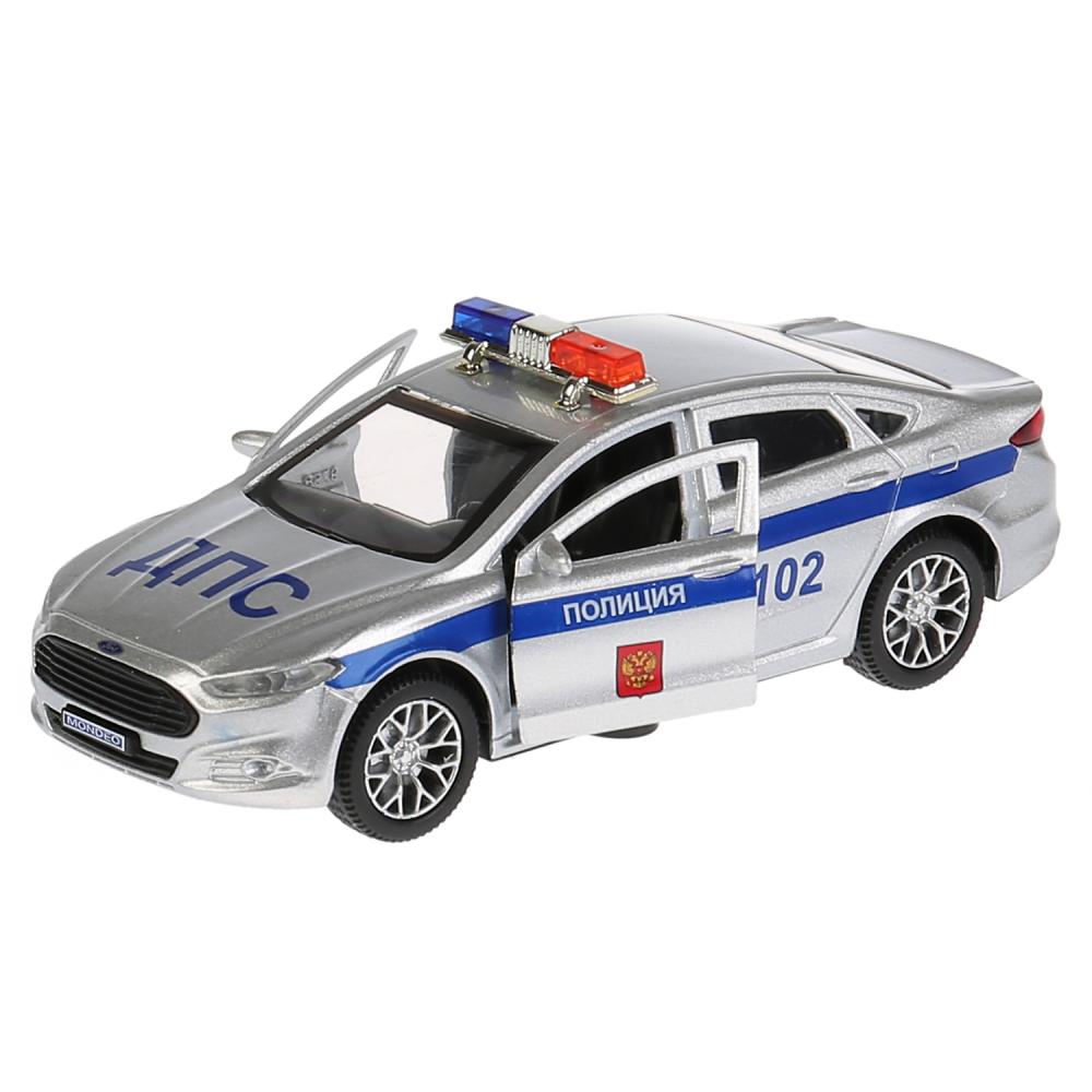 Машина металлическая Ford Mondeo Полиция, длина 12 см., свет и звук, открываются двери, инерционная  