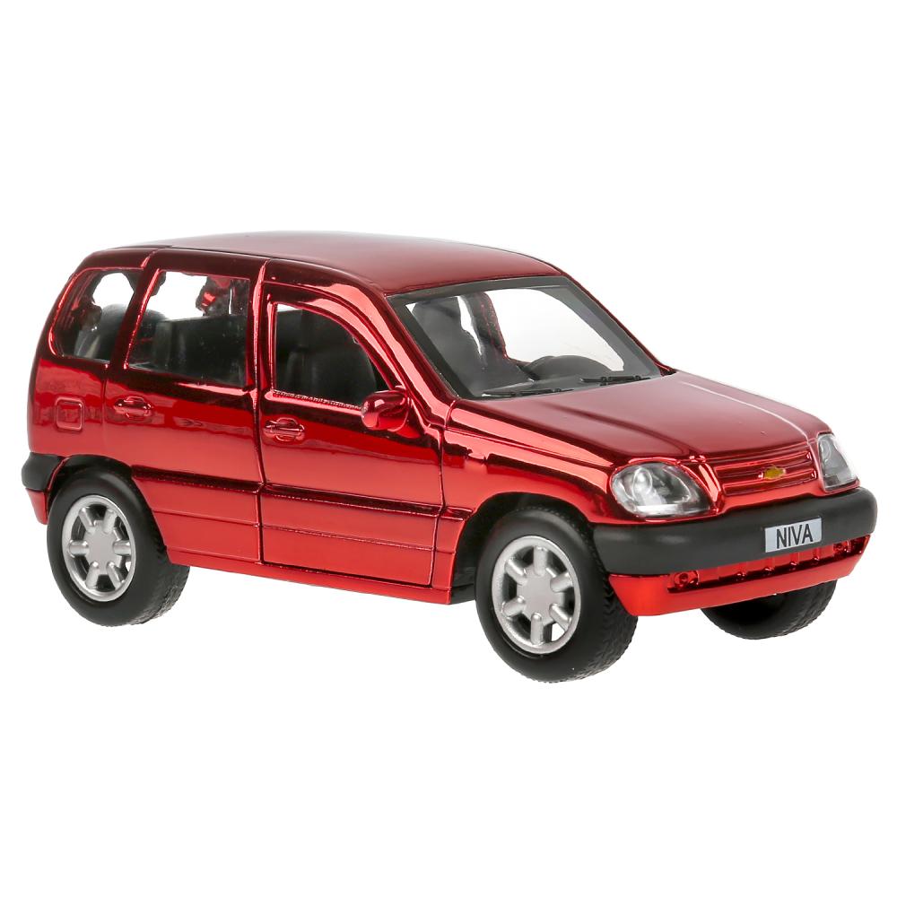 Инерционная металлическая модель - Chevrolet Niva хром, 12 см, цвет красный  