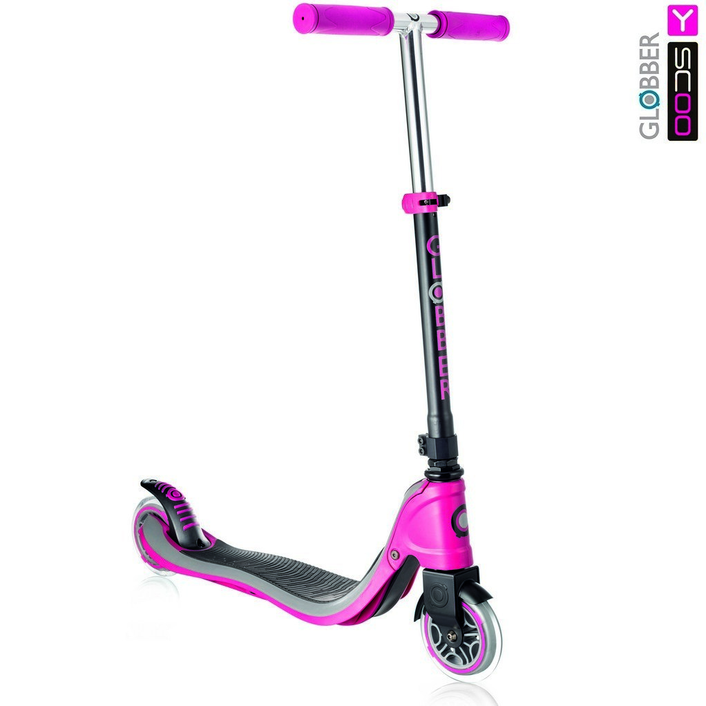 Двухколесный самокат Y-Scoo Globber My Too Fix Up 125, черно-розовый Двухколесный самокат Y-Scoo Globber My Too Fix Up 125, черно-розовыйДвухколесные самокаты<br>Двухколесный самокат Y-Scoo Globber My Too Fix Up 125, черно-розовый<br>