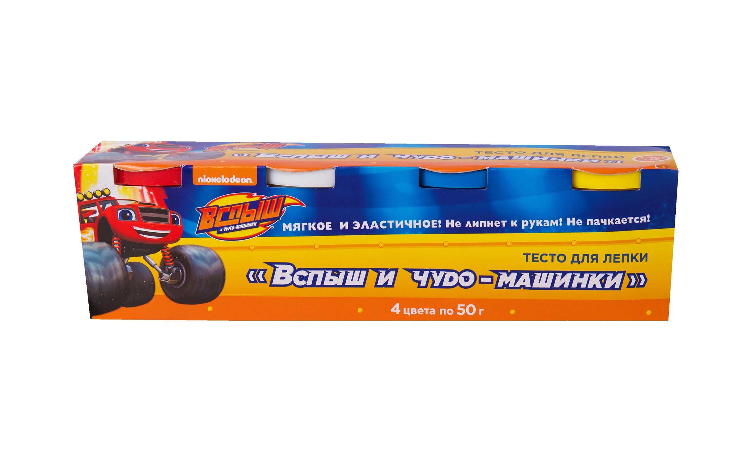 Тесто для лепки – Вспыш и чудо машинки, 4 * 50 г Тесто для лепки – Вспыш и чудо машинки, 4 * 50 гНаборы для лепки<br>Тесто для лепки – Вспыш и чудо машинки, 4 * 50 г<br>