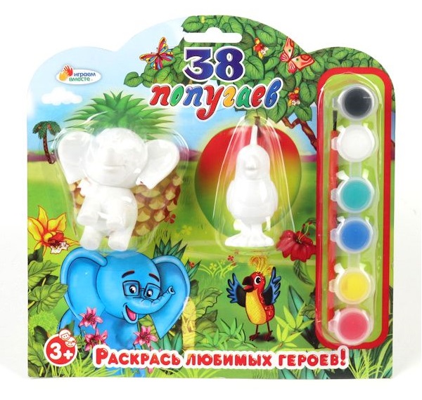 Набор-раскраска MULTIART 2 фигурки Слон и Попугай Набор-раскраска MULTIART 2 фигурки Слон и ПопугайНаборы для рисования<br>Набор-раскраска MULTIART 2 фигурки Слон и Попугай<br>