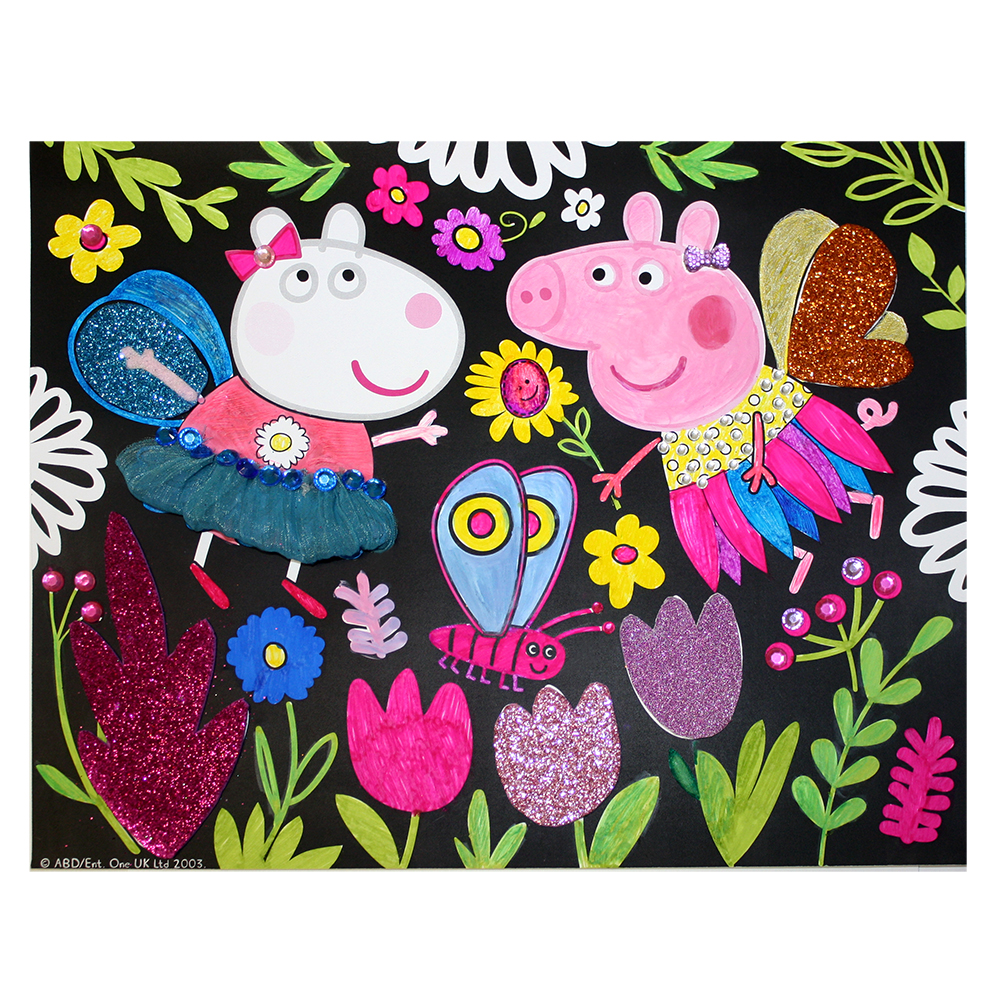 Аппликация и раскраска на бархате Peppa Pig™ - Летний сад Пеппы  