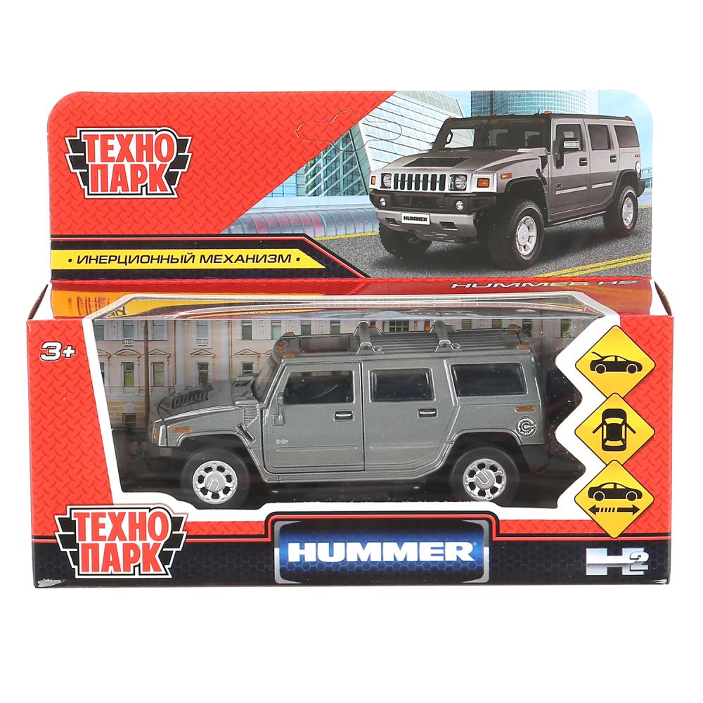 Машина Hummer H2 12 см темно-серая двери открываются металлическая инерционная  