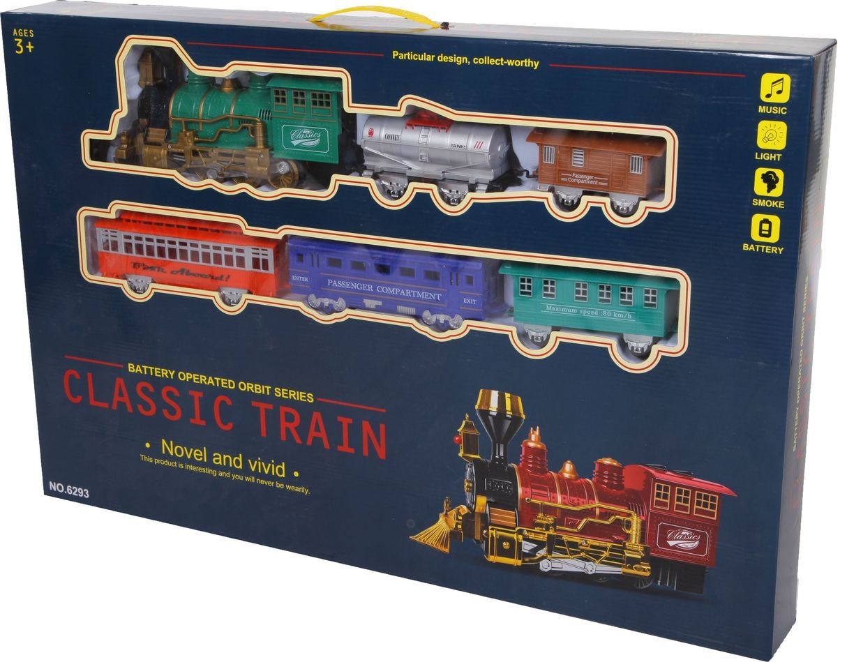 Железная дорога со световыми, звуковыми эффектами и дымом – Classic train   