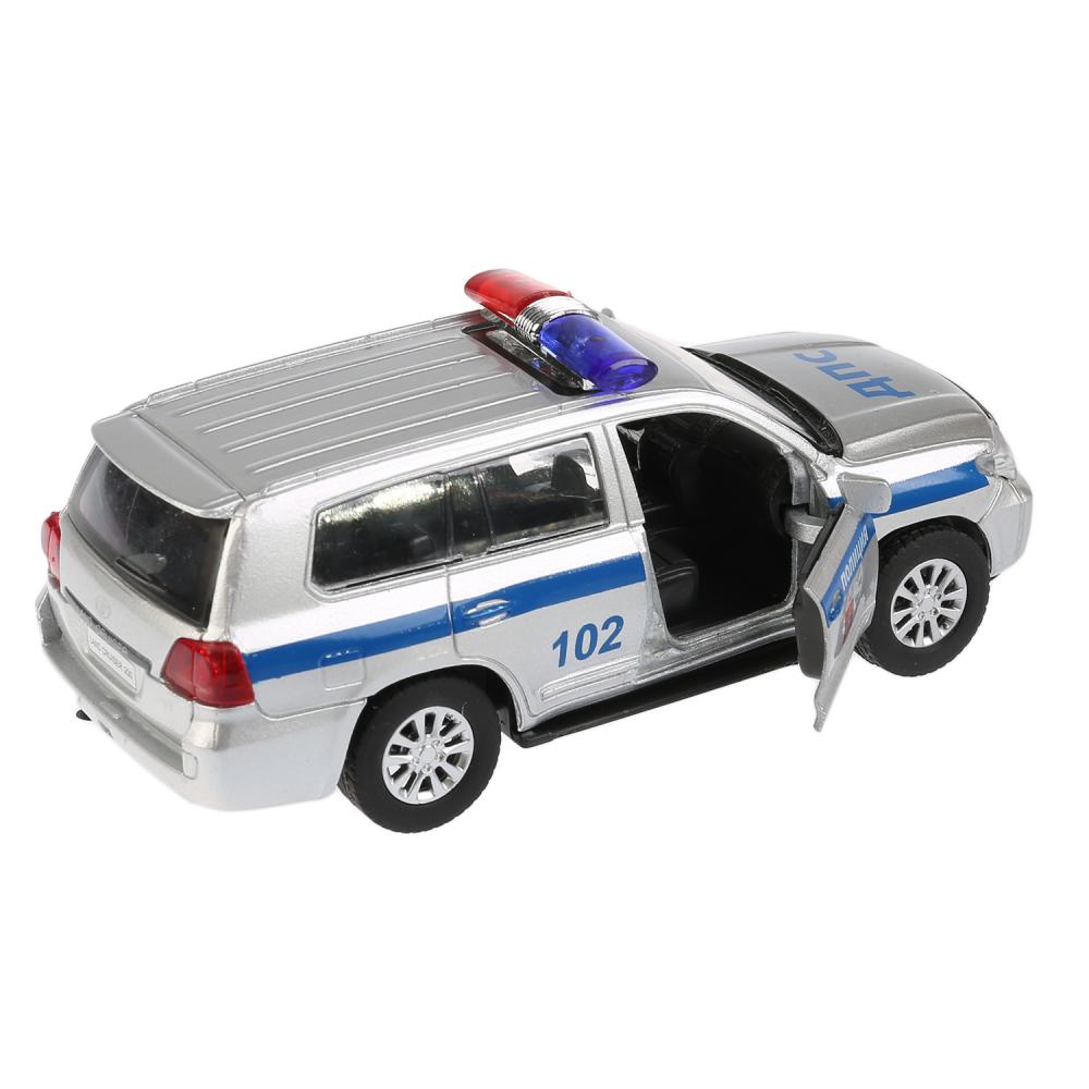 Металлическая инерционная машина - Toyota Land Cruiser – Полиция, 12,5 см, открываются двери  