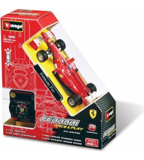 Машинка Bburago Ferrari Формула 1, с пультом управления для запястья  
