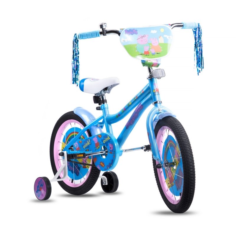 Детский велосипед Navigator Peppa Pig, колеса 16", стальная рама, стальные обода, ножной тормоз  