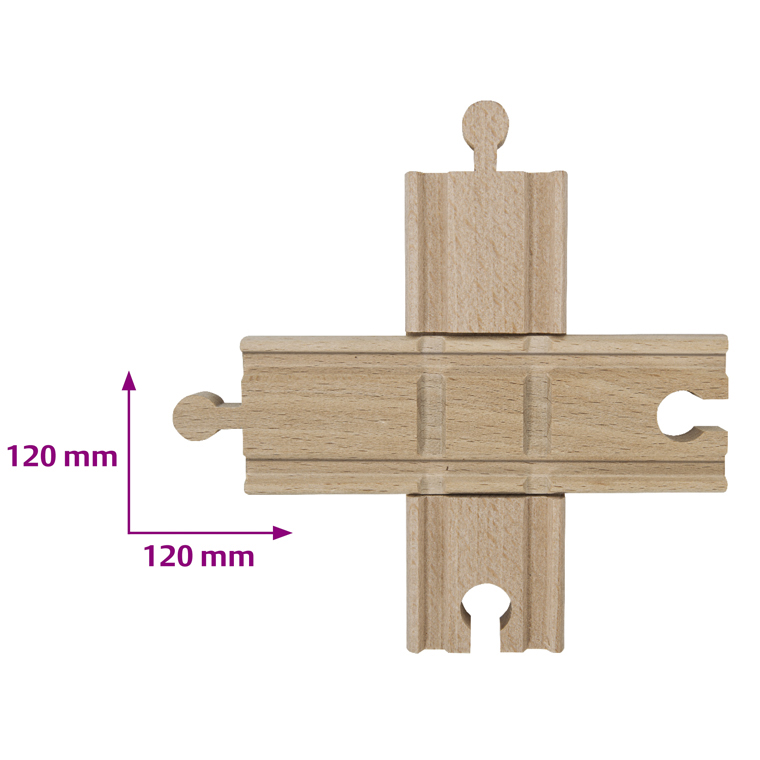 Перекресток для деревянной железной дороги, 2 детали, 12 см  
