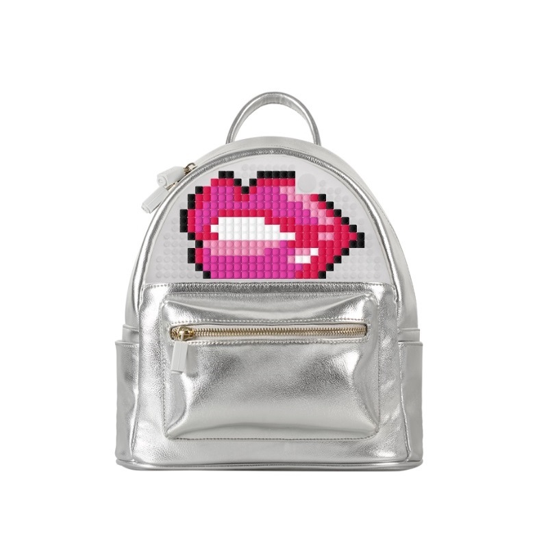 Мини рюкзак Poker Face Backpack WY-A020, цвет – серебряный  