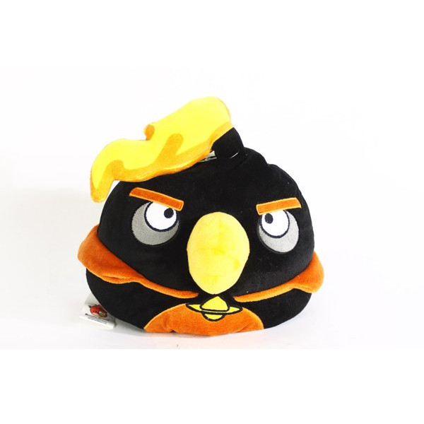 Декоративная подушка из серии Angry Birds Space - чёрная птица Black Firebomb bird, 25 см  