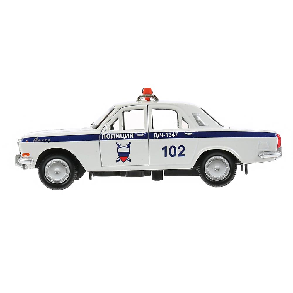 Модель автомобиля Газ 2101 – Волга полиция, инерционная, белый, 12 см, свет и звук  