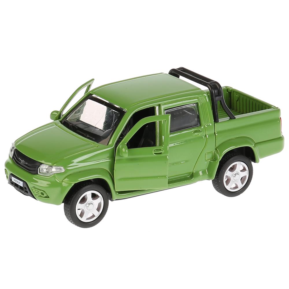 Пикап Uaz Pickup, зеленый, 12 см, открываются двери, инерционный механизм  