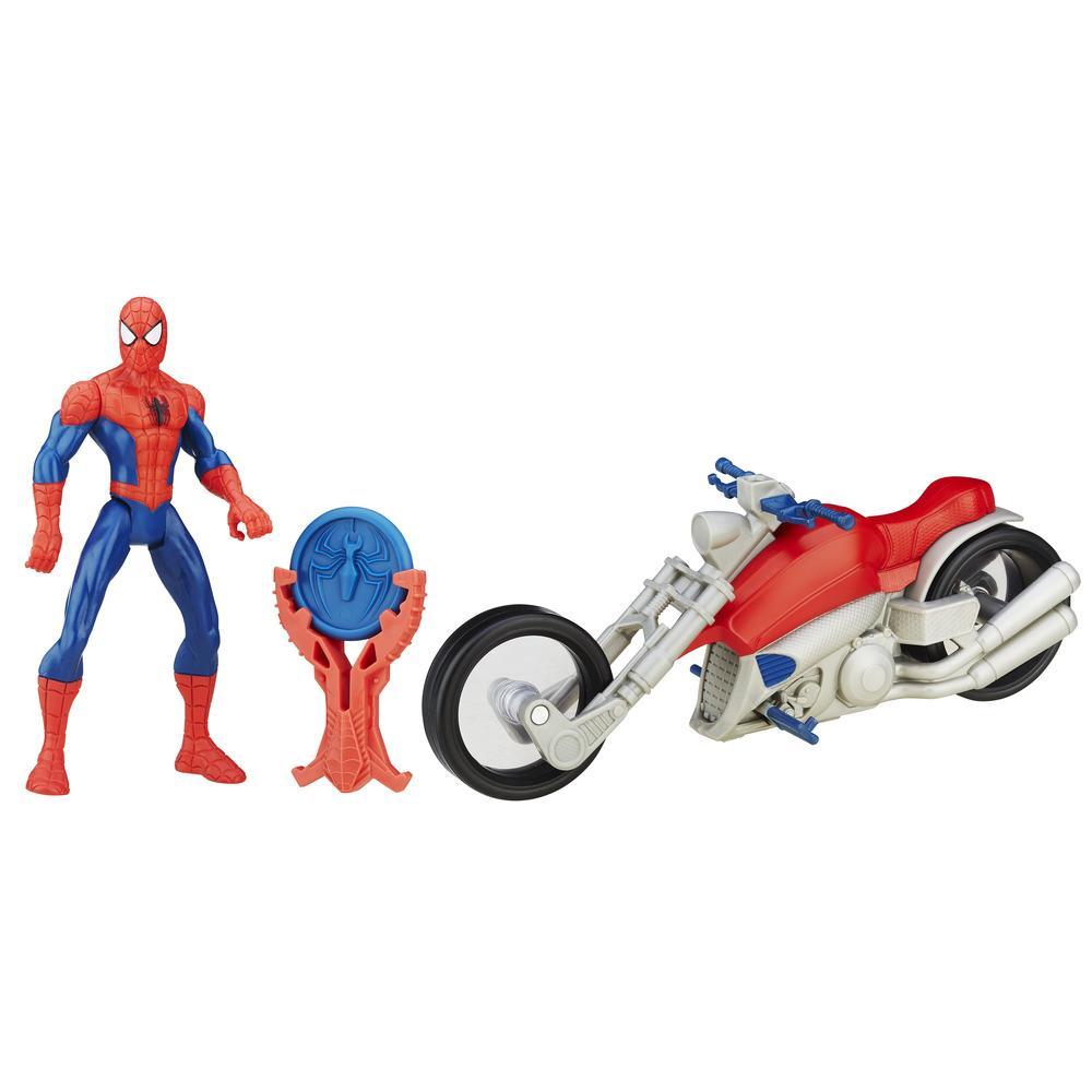 Фигурка Человек-паук из серии Spider-Man на гоночном мотоцикле Фигурка Человек-паук из серии Spider-Man на гоночном мотоциклеSpider-Man (Игрушки Человек Паук)<br>Фигурка Человек-паук из серии Spider-Man на гоночном мотоцикле<br>
