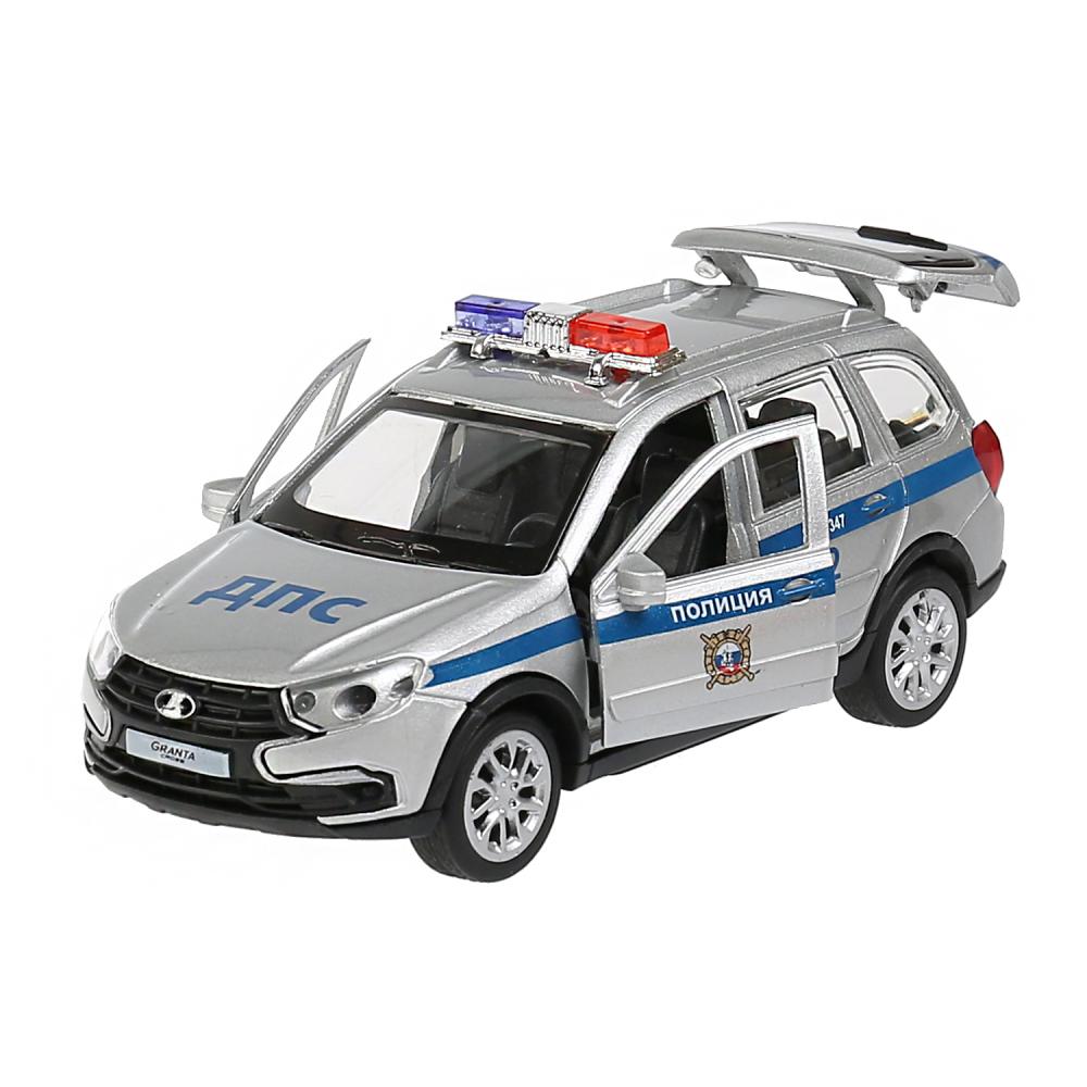 Модель автомобиля - Lada granta cross 2019 полиция, инерционная, белая, 12 см  