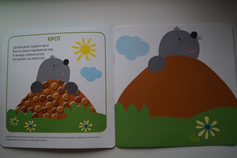 Книга - Пластилиновые картинки. Ежик, для детей от 1 года  