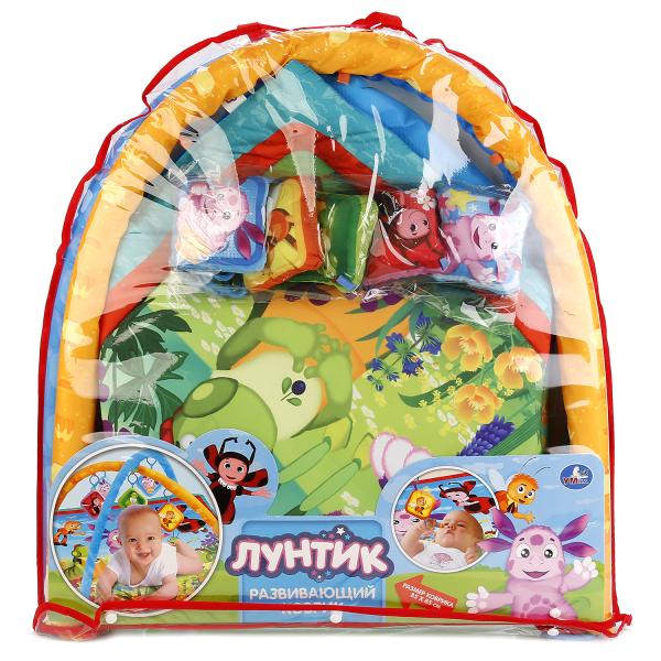 Коврик детский - Лунтик, с мягкими игрушками на подвеске  